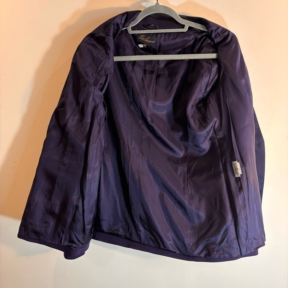 LUISA SPAGNOLI Sz 50 Blazer Satin Layer and Buttons Shoulder Pads 90s Vibe Lined - Picture 5 of 9